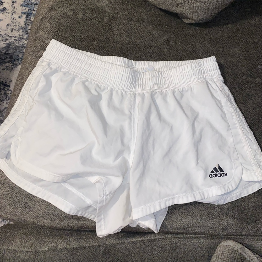 White adidas shorts